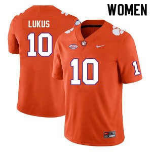 Women's Jeadyn Lukus Orange Clemson Tigers #10 High School College Football Jersey 633555-691