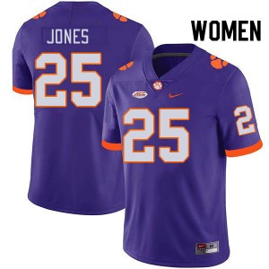 Women's Ricardo Jones Purple Clemson Tigers #25 Game College Football Jersey 735432-152