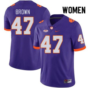 Women's Sammy Brown Purple Clemson Tigers #47 Alumni College Football Jersey 753259-878