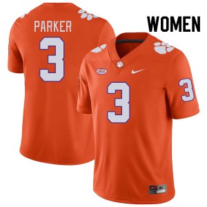 Women's T.J. Parker Orange Clemson Tigers #3 2024-25 College Football Jersey 665235-236