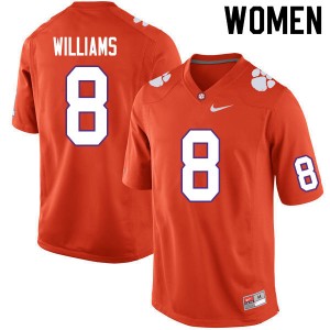 Women's Tre Williams Orange Clemson Tigers #8 NCAA College Football Jersey 671812-203