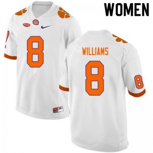 Women's Tre Williams White Clemson Tigers #8 Alumni College Football Jersey 381931-616