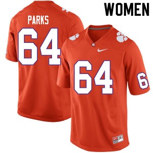 Women's Walker Parks Orange Clemson Tigers #64 Limited College Football Jersey 608805-205