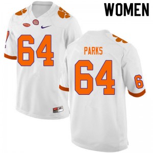 Women's Walker Parks White Clemson Tigers #64 2024-25 College Football Jersey 928076-530
