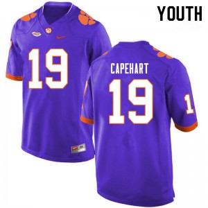Youth DeMonte Capehart Purple Clemson Tigers #19 Replica College Football Jersey 330637-783