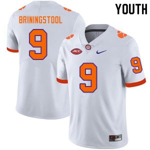Youth Jake Briningstool White Clemson Tigers #9 2024-25 College Football Jersey 338468-376