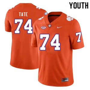 Youth Marcus Tate Orange Clemson Tigers #74 NCAA College Football Jersey 744314-770