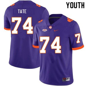 Youth Marcus Tate Purple Clemson Tigers #74 2024-25 College Football Jersey 586373-587