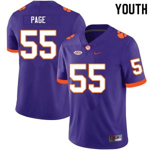 Youth Payton Page Purple Clemson Tigers #55 Alumni College Football Jersey 987886-152