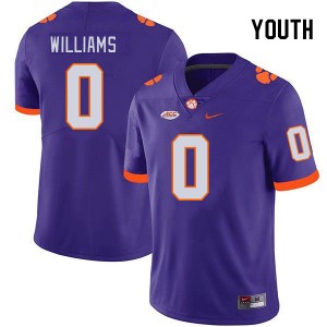 Youth Antonio Williams Purple Clemson Tigers #0 2024 College Football Jersey 185315-364