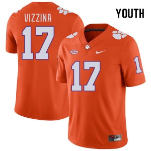 Youth Christopher Vizzina Orange Clemson Tigers #17 2024 College Football Jersey 470063-858