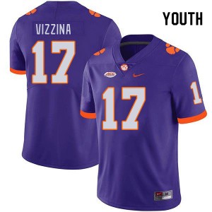 Youth Christopher Vizzina Purple Clemson Tigers #17 University College Football Jersey 930427-217