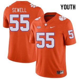 Youth Harris Sewell Orange Clemson Tigers #55 Player College Football Jersey 694287-387