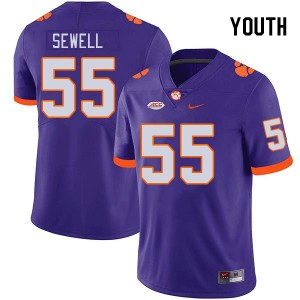 Youth Harris Sewell Purple Clemson Tigers #55 Limited College Football Jersey 379421-103