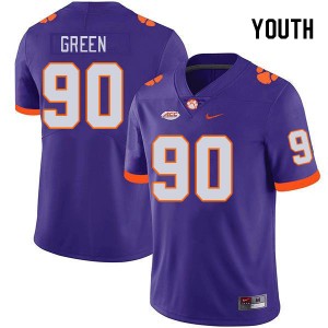 Youth Stephiylan Green Purple Clemson Tigers #90 High School College Football Jersey 659981-324