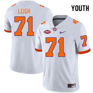 Youth Tristan Leigh White Clemson Tigers #71 University College Football Jersey 668741-286