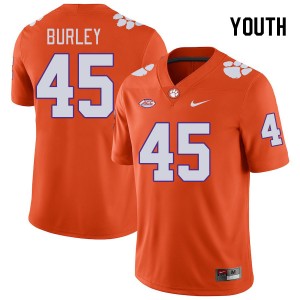 Youth Vic Burley Orange Clemson Tigers #45 High School College Football Jersey 145315-427