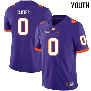 Youth Barrett Carter Purple Clemson Tigers #0 NCAA College Football Jersey 787271-871