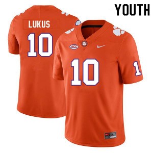 Youth Jeadyn Lukus Orange Clemson Tigers #10 University College Football Jersey 451744-997