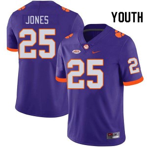 Youth Ricardo Jones Purple Clemson Tigers #25 University College Football Jersey 255650-478