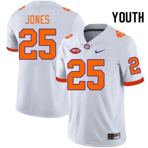 Youth Ricardo Jones White Clemson Tigers #25 Limited College Football Jersey 179759-247