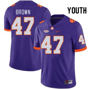 Youth Sammy Brown Purple Clemson Tigers #47 Limited College Football Jersey 723785-323
