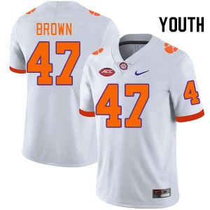 Youth Sammy Brown White Clemson Tigers #47 Alumni College Football Jersey 450989-163