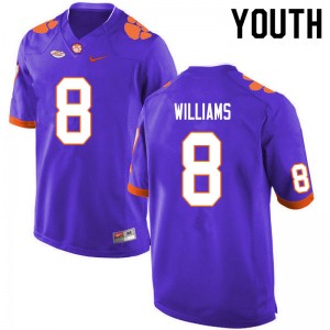 Youth Tre Williams Purple Clemson Tigers #8 Game College Football Jersey 965695-839