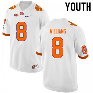 Youth Tre Williams White Clemson Tigers #8 Official College Football Jersey 143709-222
