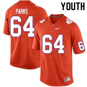 Youth Walker Parks Orange Clemson Tigers #64 NCAA College Football Jersey 478027-455