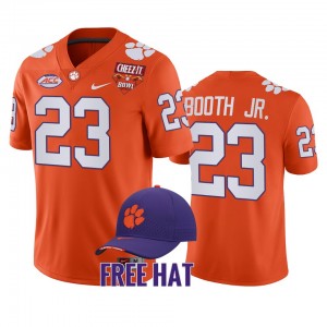 Men's Andrew Booth Jr. Orange Clemson Tigers #23 2021 Cheez-It Bowl CFP College Football Jersey 566232-359