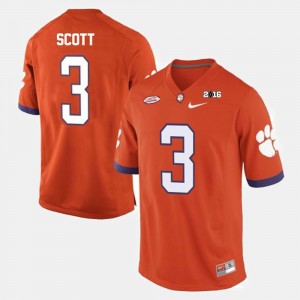 Men's Artavis Scott Orange Clemson Tigers #3 College Football Jersey 342598-745