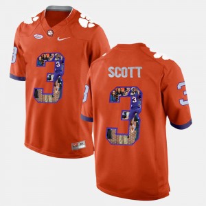 Men's Artavis Scott Orange Clemson Tigers #3 Player Pictorial Jersey 752459-765