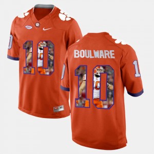 Men's Ben Boulware Orange Clemson Tigers #10 Player Pictorial Jersey 684404-847
