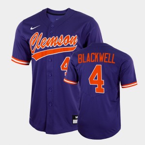 Men's Benjamin Blackwell Purple Clemson Tigers #4 2022 Full-Button College Baseball Jersey 517370-947