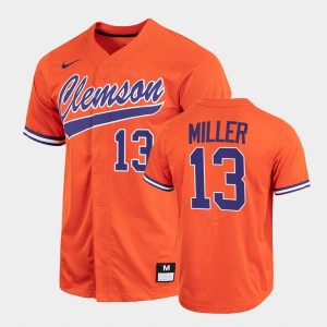 Men's Brad Miller Orange Clemson Tigers #13 Full-Button College Baseball Jersey 427793-775
