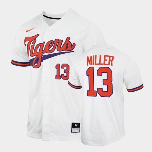 Men's Brad Miller White Clemson Tigers #13 College Baseball Jersey 767418-451