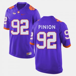 Men's Bradley Pinion Purple Clemson Tigers #92 College Football Jersey 940173-200
