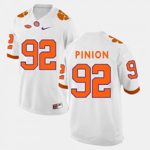 Men's Bradley Pinion White Clemson Tigers #92 College Football Jersey 184306-597