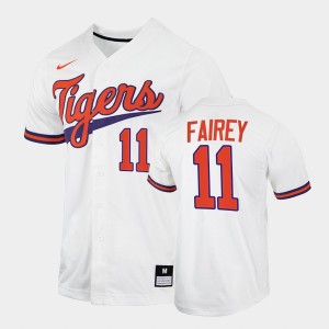 Men's Chad Fairey White Clemson Tigers #11 2022 College Baseball Jersey 850003-627