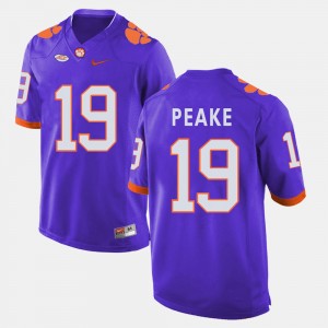 Men's Charone Peake Purple Clemson Tigers #19 College Football Jersey 349095-292
