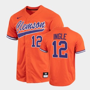 Men's Cooper Ingle Orange Clemson Tigers #12 2022 Full-Button College Baseball Jersey 664386-838