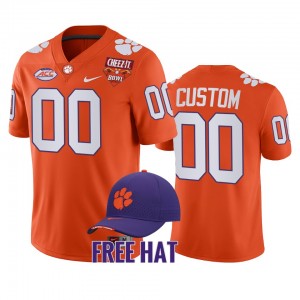 Men's Custom Orange Clemson Tigers #00 2021 Cheez-It Bowl CFP College Football Jersey 173902-622