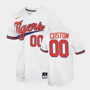 Men's Custom White Clemson Tigers #00 2022 College Baseball Jersey 746885-197