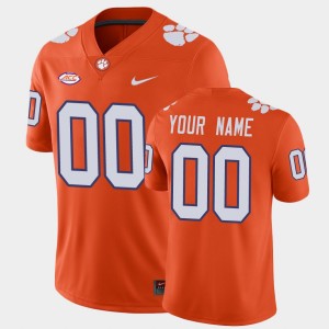 Men's Custom Orange Clemson Tigers #00 Game Jersey 696522-452