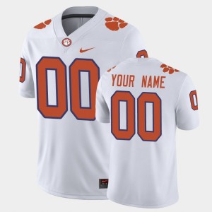 Men's Custom White Clemson Tigers #00 Game Jersey 171685-892
