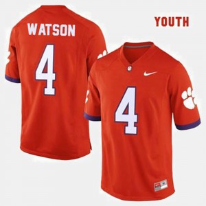 Youth Deshaun Watson Orange Clemson Tigers #4 College Football Jersey 566746-996