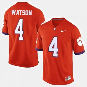 Men's Deshaun Watson Orange Clemson Tigers #4 College Football Jersey 580103-216