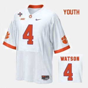 Youth Deshaun Watson White Clemson Tigers #4 College Football Jersey 551793-993