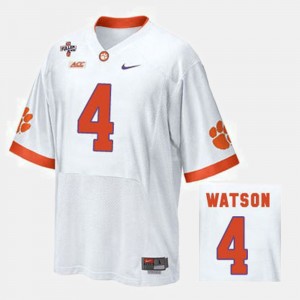 Men's Deshaun Watson White Clemson Tigers #4 College Football Jersey 773171-812